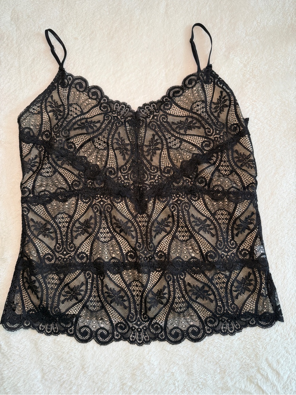 The Limited Black Lace Fairy Whimsigoth Witchy Babydoll Lined Camisole L